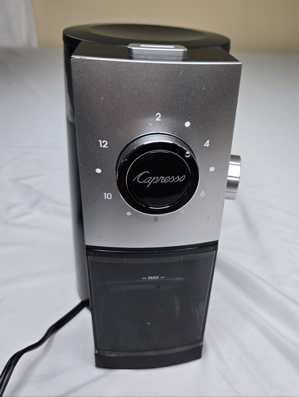 Capresso 597.04 Grind Select Burr Coffee Grinder Black Silver Tested Working
